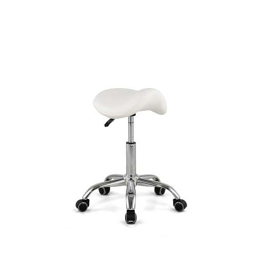 White Salon Saddle Stool-2