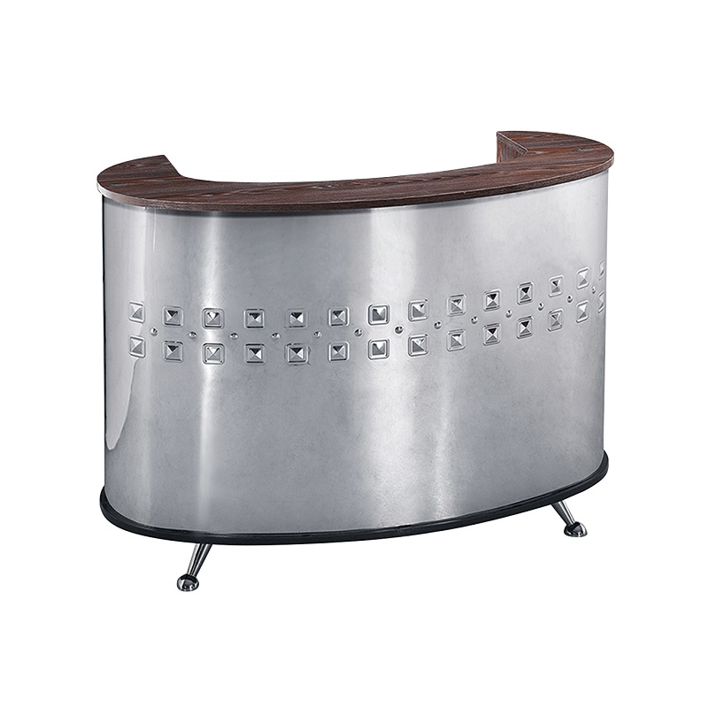 dp-3317-curved-reception-counter-stainless-steel-front-woodgrain-top-front-view