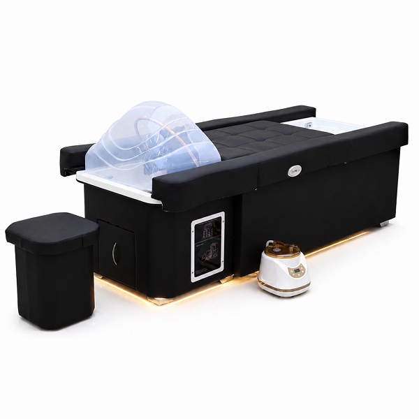 Dongpin DP4271 electric head spa bed side view with acrylic head basin