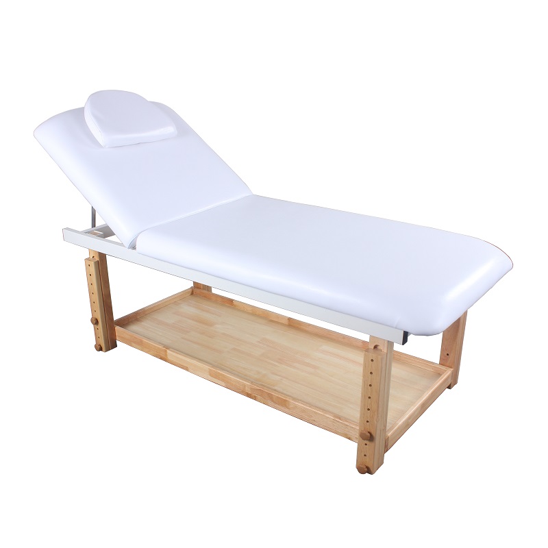 8340-spa-facial-treatment-bed-wood-frame-adjustable-height-storage-shelf