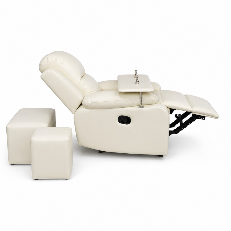 Dongpin DP-0706 Side View Reclining Manicure Sofa Chair Set with Footrest and Nested Stools