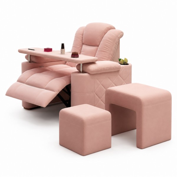 DP-0713 Manicure Pedicure Chair Set with Matching Nesting Stools for Nail Salons