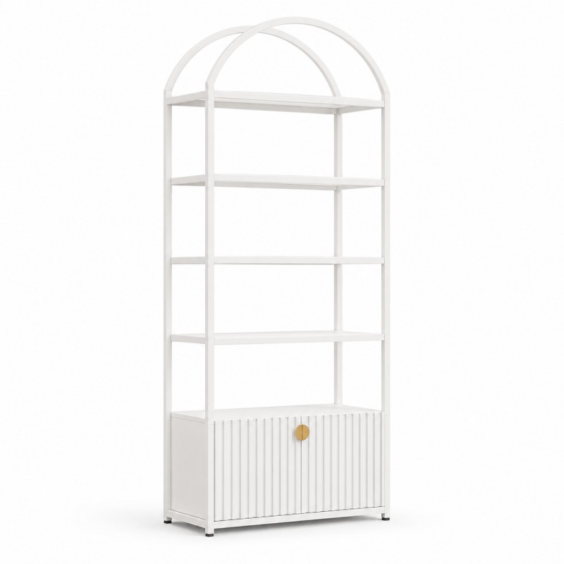 dongpin-gy-040-white-frame-white-board-arched-display-rack-single-cabinet