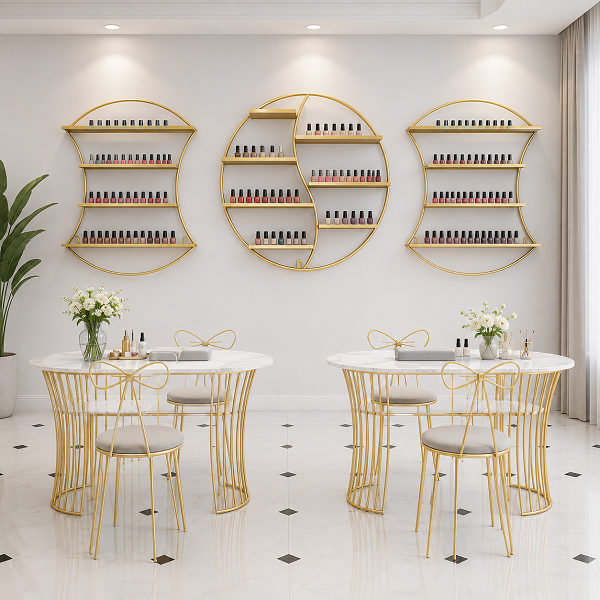 3-piece-gold-nail-polish-wall-shelf-salon-scene