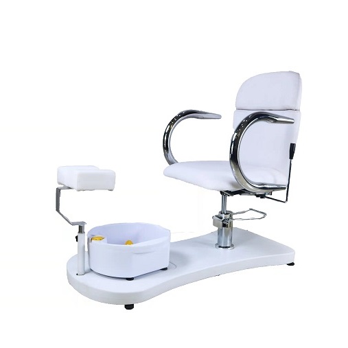 White Hydraulic Pedicure Chair with Foot Bath W004