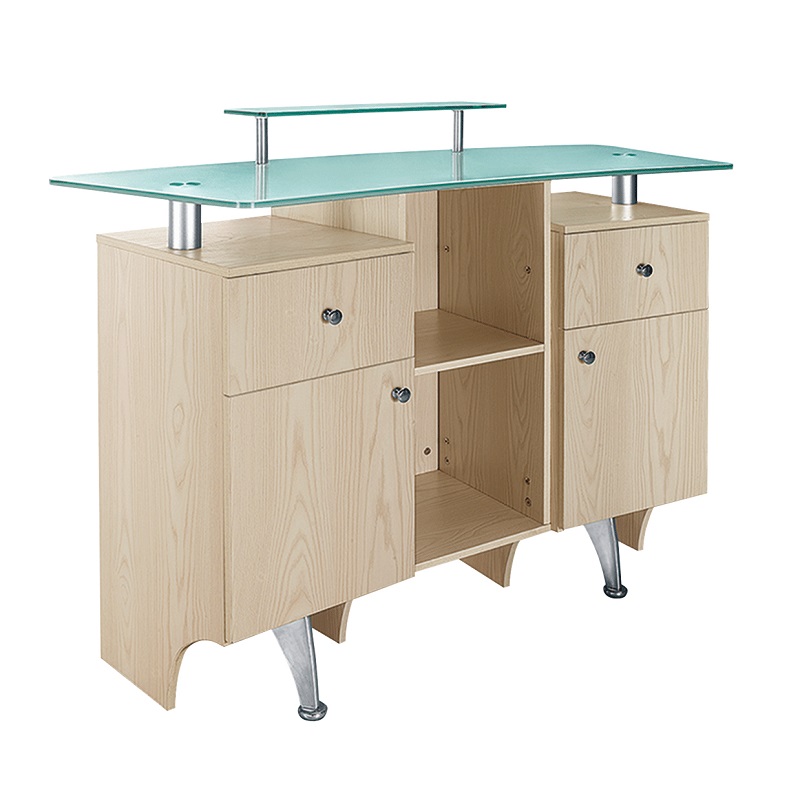 dp-3313-checkout-counter-stainless-front-panel-double-glass-top-front-view