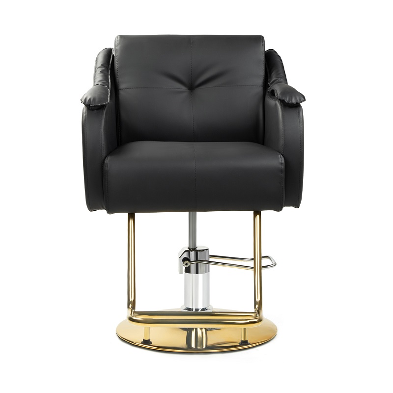 DP-B171 black barber chair with gold round base
