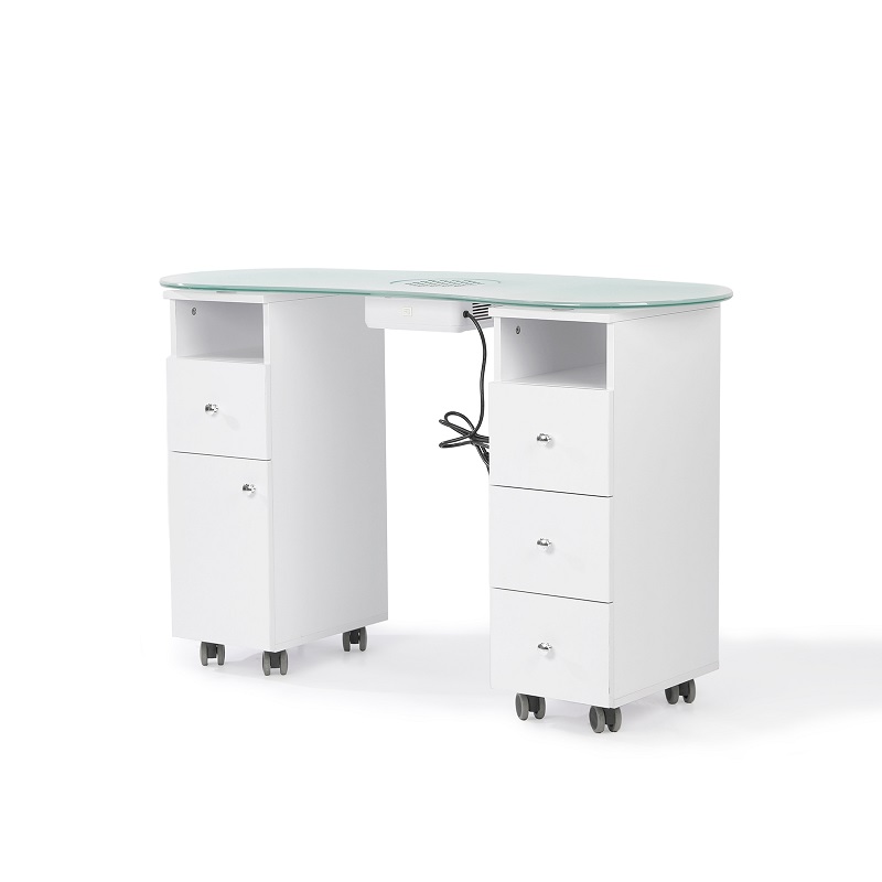 3468 Glass Top Manicure Table with Dust Collector