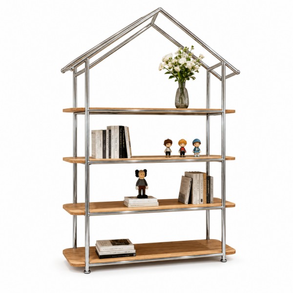 YN-MBF Stainless Steel Beauty Product Display Unit &ndash; Left Angle View