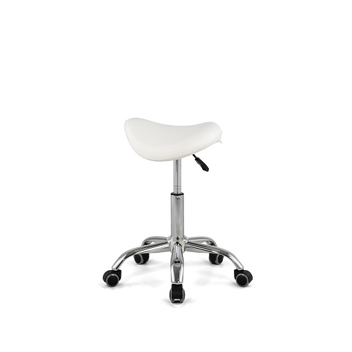 White Salon Saddle Stool-3