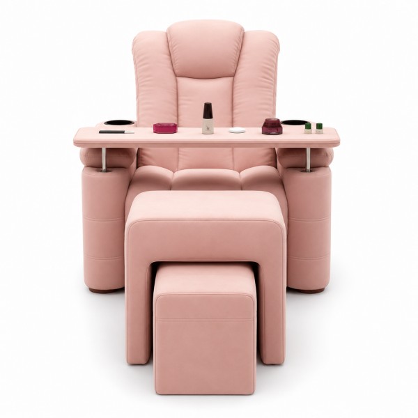 DP-0713 Dual Motor Nail Salon Chair with Integrated Manicure Table and Footrest
