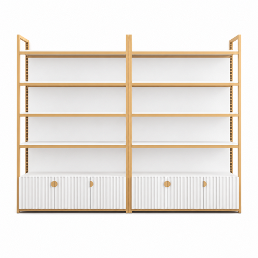 Adjustable 3-Door Display Shelf GY-030 &ndash; Sturdy Cosmetic & Beauty Storage Rack