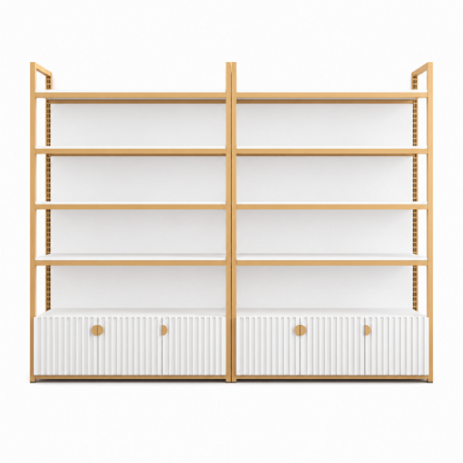 Adjustable 3-Door Display Shelf GY-030 &ndash; Sturdy Cosmetic & Beauty Storage Rack