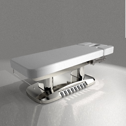 Electric spa massage table with silver base