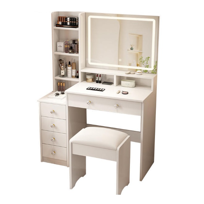 dongpin-R154-white-vanity-desk-led-mirror-full-view