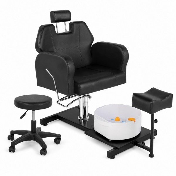 Dongpin DP-0707 Adjustable Reclining Pedicure Chair Set with Foot Bath Basin and Rolling Stool