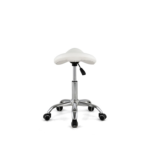 White Salon Saddle Stool-4