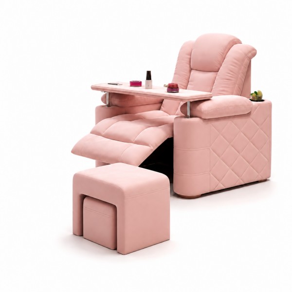 DP-0713 Electric Manicure Pedicure Chair with Nail Tray and Nesting Stool Set
