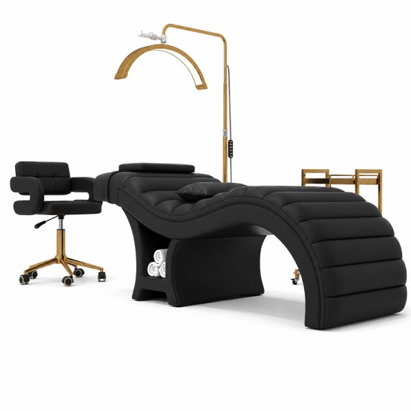 DP-0728 Black Ergonomic Lash Bed Package for Professional Beauty Studios
