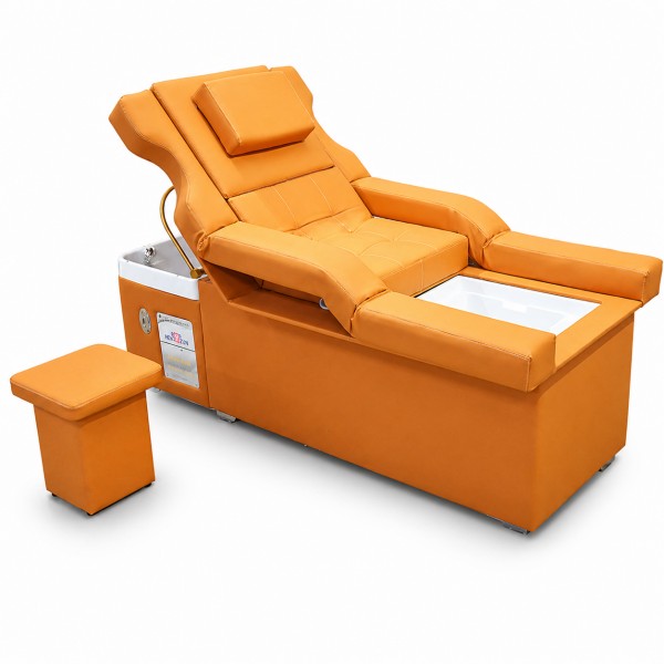 dongpin-dp4291-orange-electric-head-spa-bed-front-angle