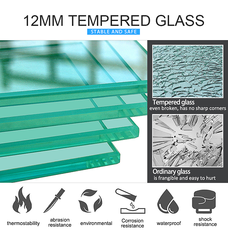 12mm tempered glass top for DP-3468 manicure workstation, safe and easy to clean