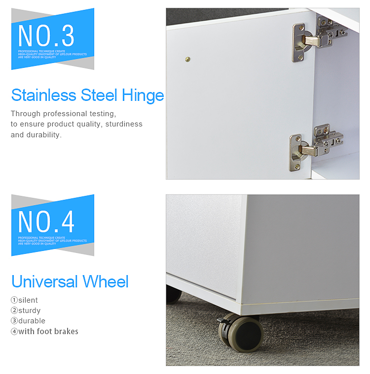 Stainless steel hinge and silent guide rail on DP-3468 manicure table