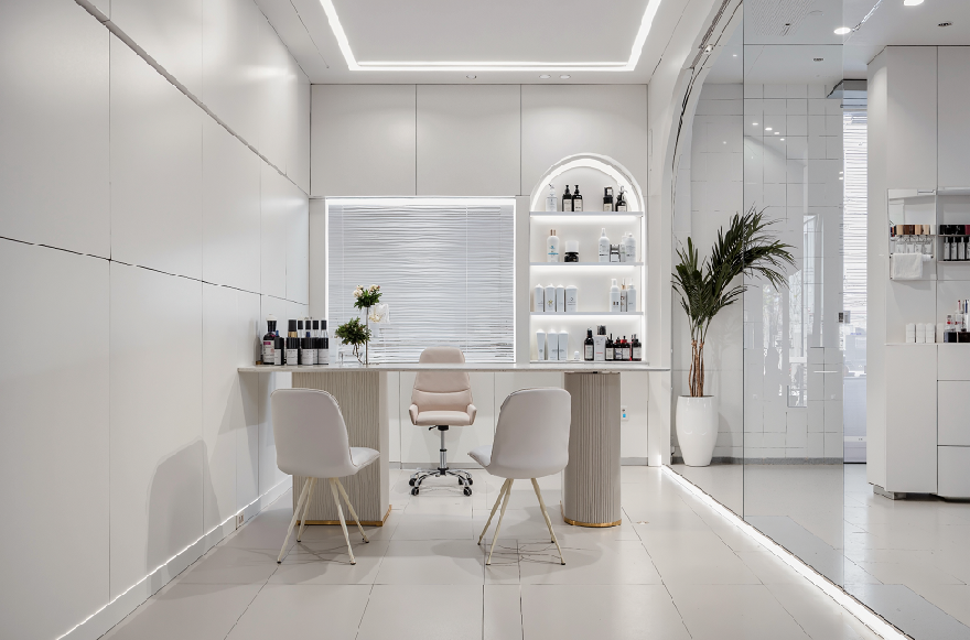 Consultation room designed with minimalist medical aesthetics and ergonomic furniture dongpin-consultation-room-medical-aesthetic-style.png