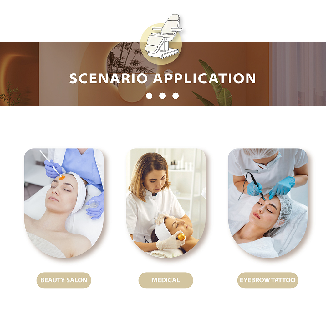 DP-L437 electric facial chair application scenarios for beauty salons, medical aesthetics and eyebrow tattoo treatments