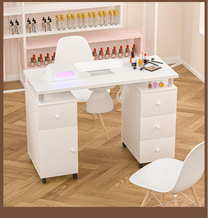 Dongpin MT119 nail desk with dust collector in salon setting