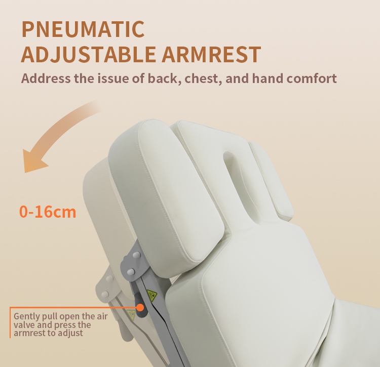 Dongpin DP-Z242F pneumatic adjustable armrest spa treatment table detail.jpg