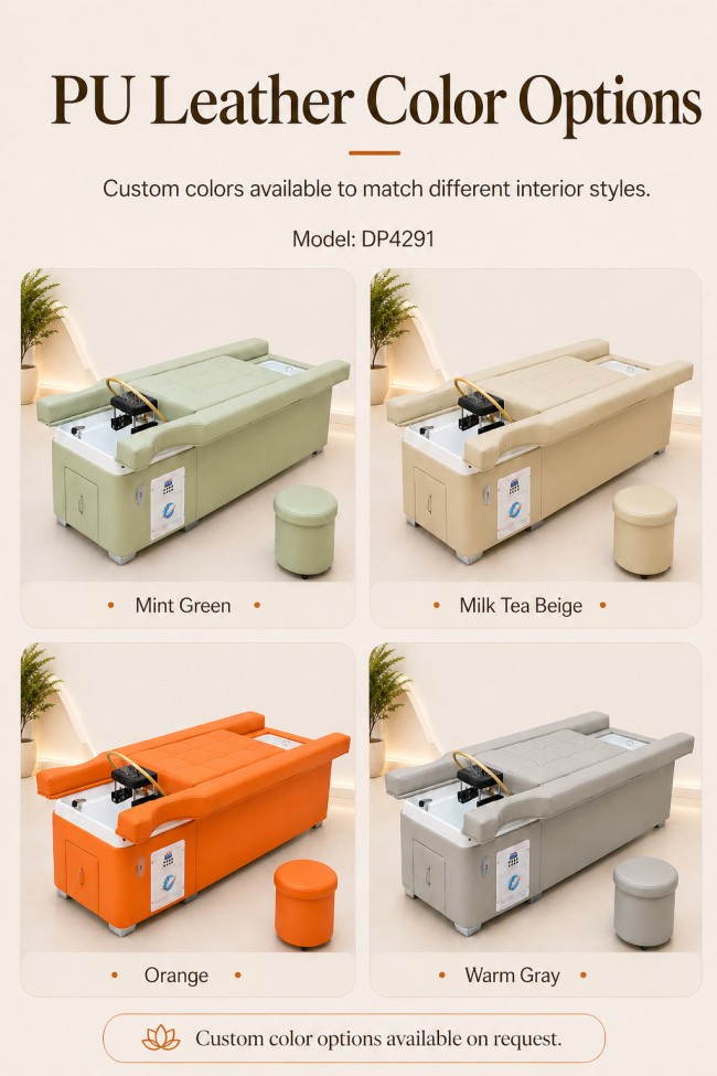 Dongpin DP4291 head spa bed with custom PU leather color options