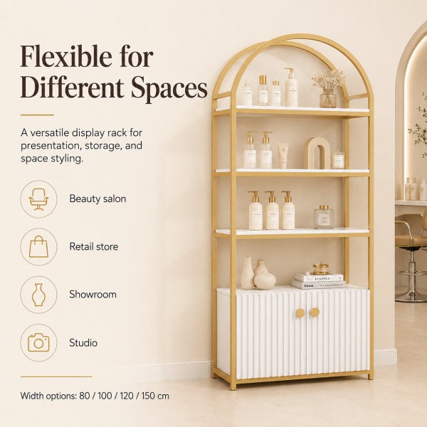 dongpin-gy-040-beauty-salon-retail-showroom-display-rack Dongpin GY-040 display rack for beauty salons, retail stores, showrooms and studios with flexible product display and storage use