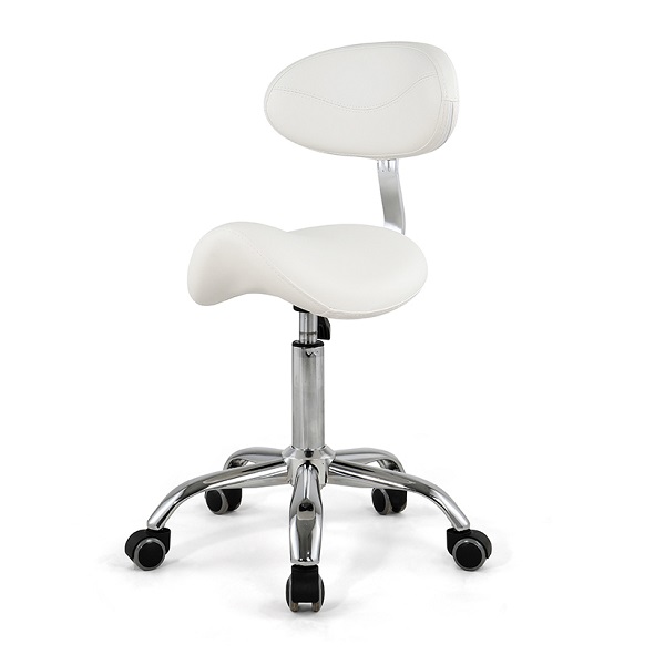 Dongpin DP-9938 hydraulic rolling salon stool with backrest and swivel base for facial, massage, and spa treatment rooms