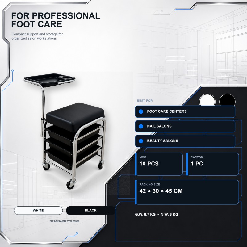 BY-031 Colors Applications and Order Information BY-031 pedicure tool cart colors, salon applications, MOQ and packing information