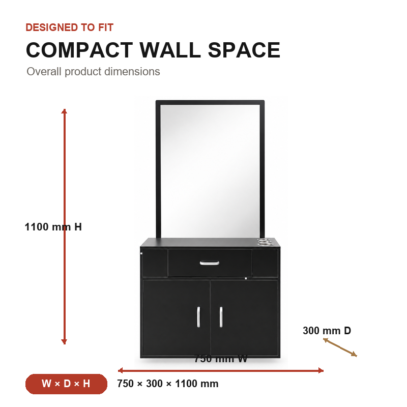 WG-MFJT001 salon mirror cabinet dimensions 750 by 300 by 1100 millimeters