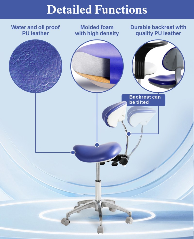 DP-Y925 doctor chair with PU upholstery, high-density molded foam and a tilting backrest